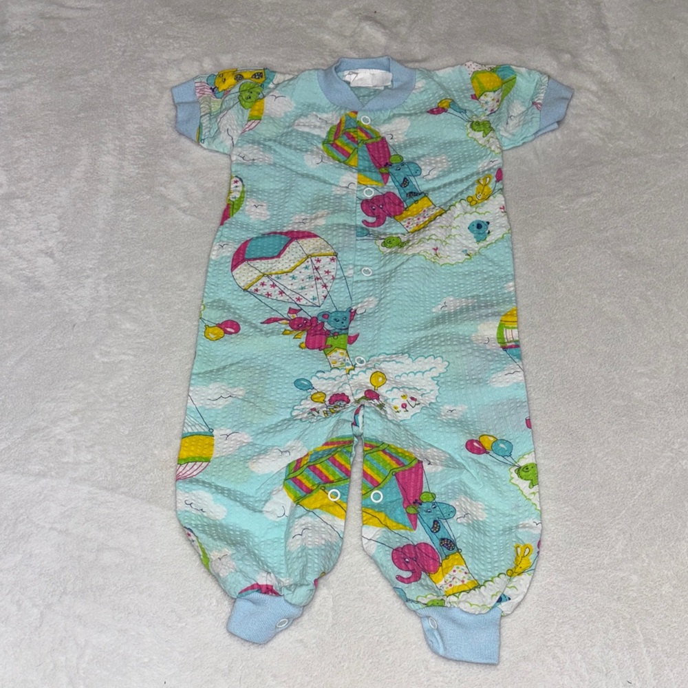 Vintage cotton creations Colorful baby One Piece made in Canada 0-3 months
